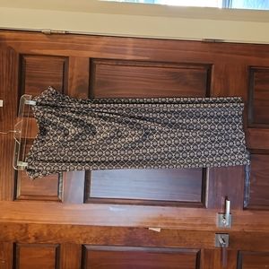 Tan & navy slinky pants